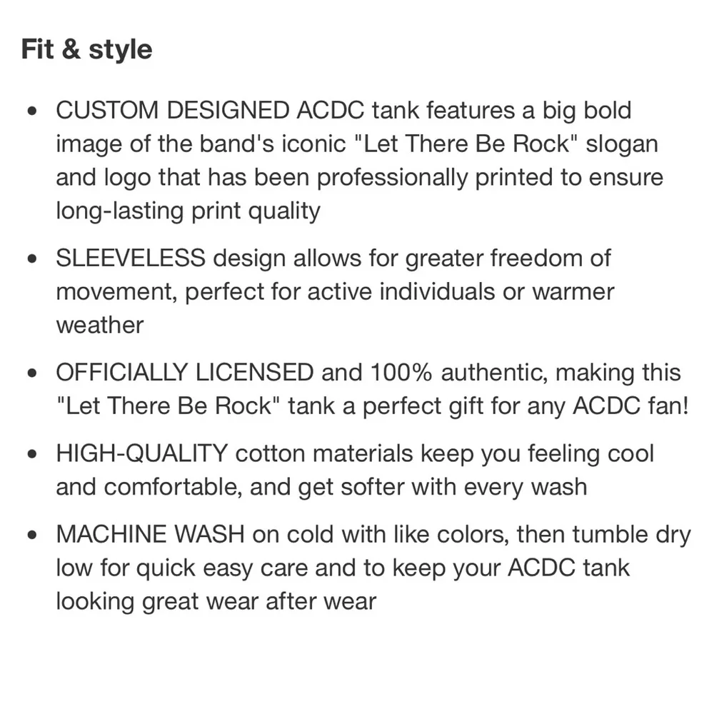 AC/DC Black Retro Graphic Mens Size S Tank Top Shirt - Picture 5 of 5